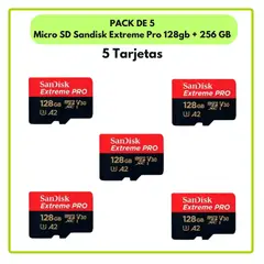 SANDISK - Micro SD Extreme PRO 128 GB Pack de 5