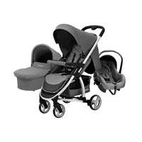Coche Carestino London Gris con Porta Bebé y Moisés