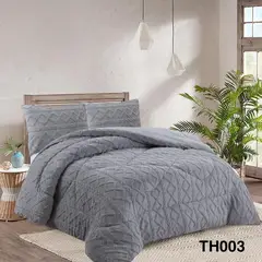 ANGELES DEL HOGAR - COBERTOR INVIERNO TEXTURIZADO CON CHIPORRO 2 PLAZAS GRIS