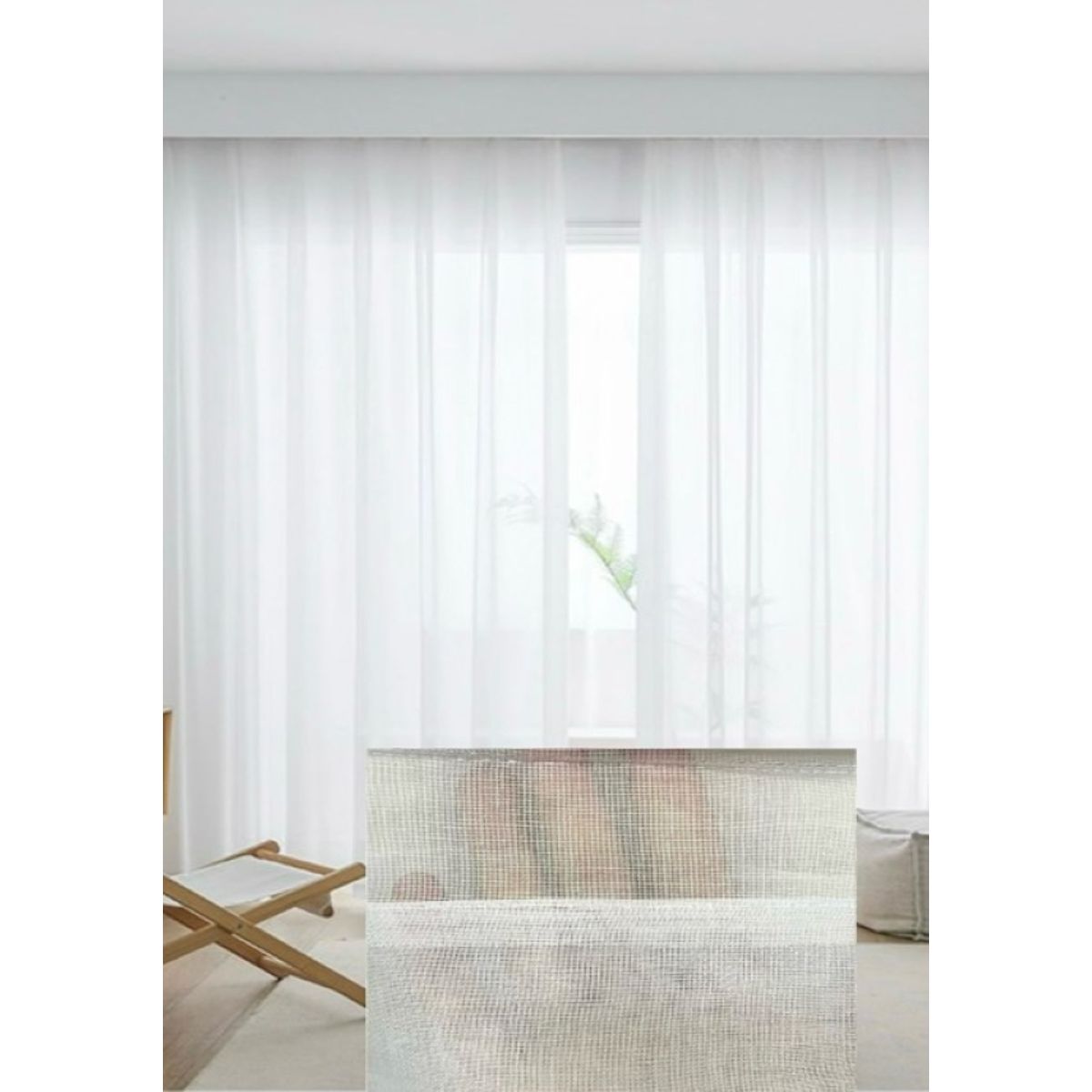 GENERICO - VISILLO BORDADO 2 PAÑOS 140X240 CM CON ARGOLLAS TRANSLUCIDO MCHENG