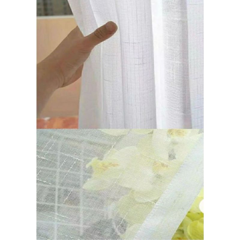 GENERICO - VISILLO BORDADO 2 PAÑOS 140X240 CM CON ARGOLLAS MCHENG