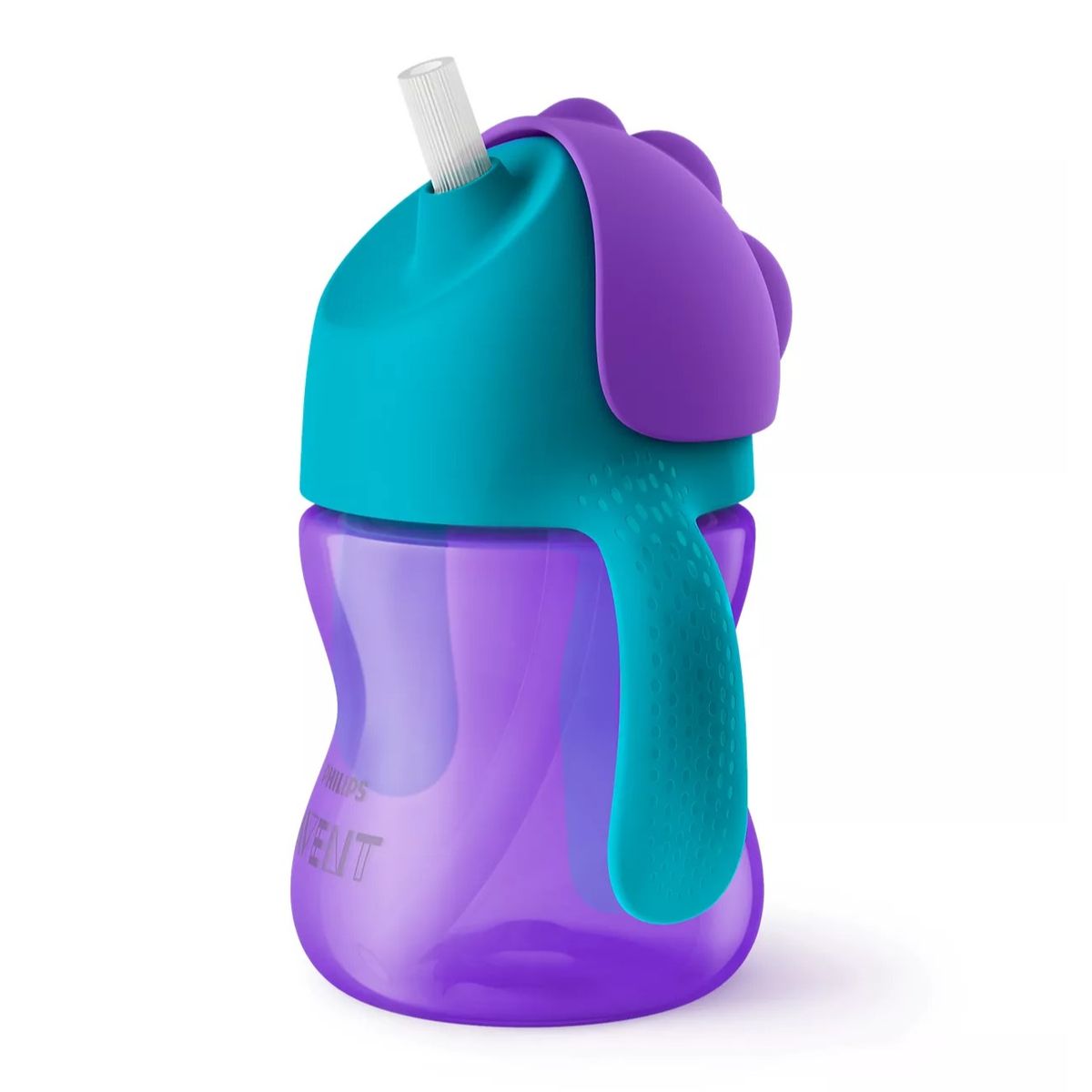 AVENT - Vaso Bombilla Flexible 200ml Avent Dino Morado 9m+ SCF79602