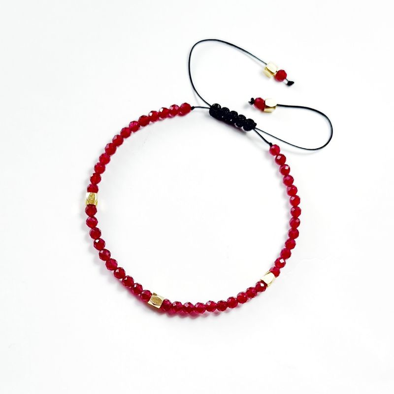 RITO DE LUNA - Pulsera de Granate Facetado de 3mm