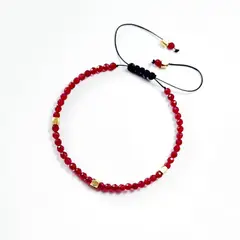 RITO DE LUNA - Pulsera de Granate Facetado de 3mm