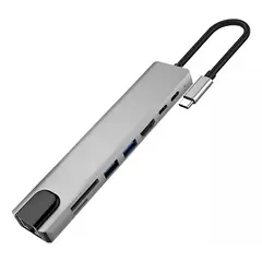 SHOP EHOME BAG - Adaptador Hub Usb Tipo C 8 En 1 Para PC/iPad/MacBook
