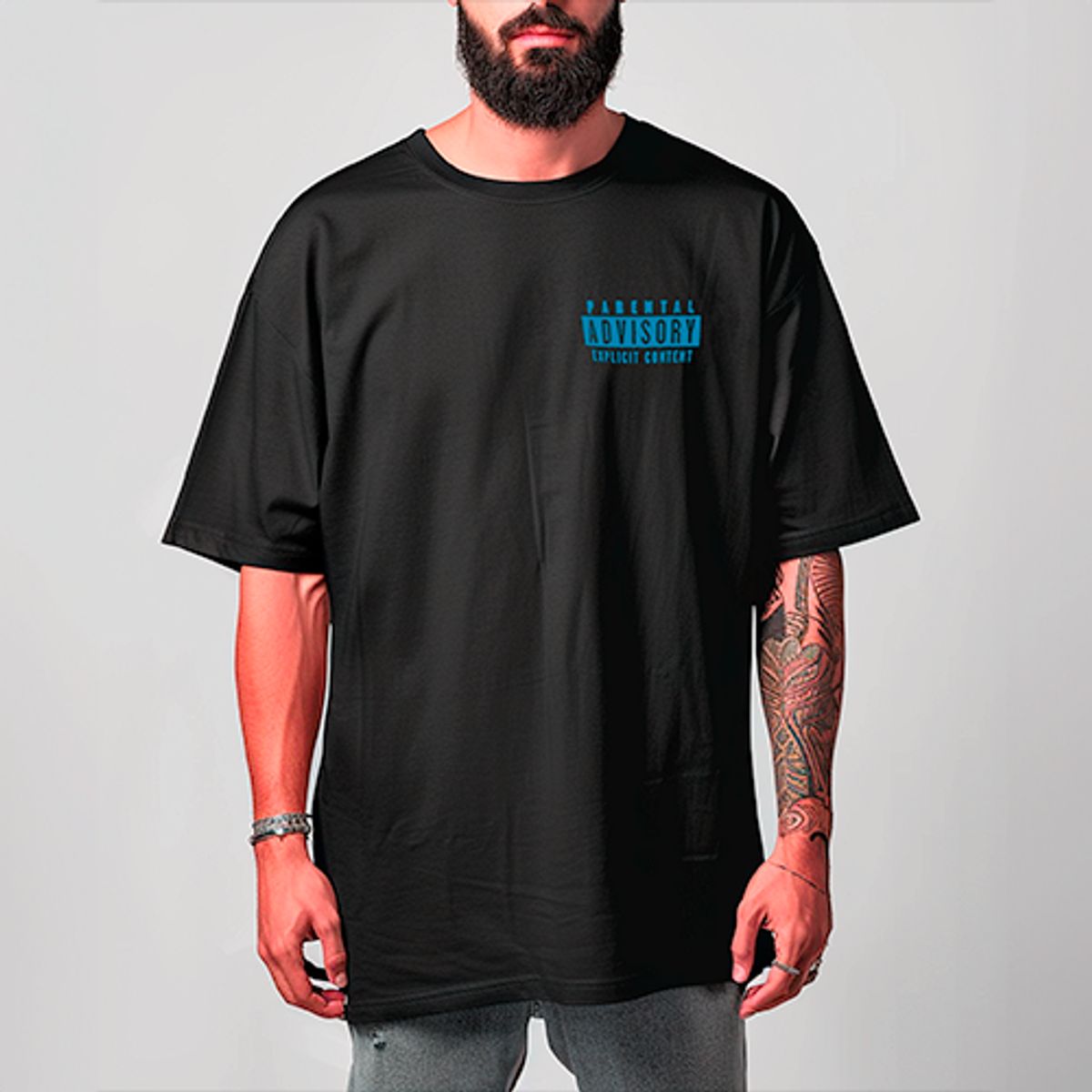 PARENTAL ADVISORY - Polera Parental Advisory® Original Blue Tag_.