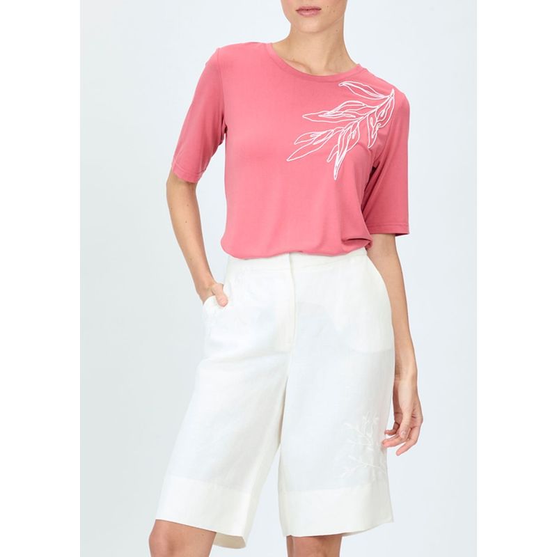 MA GRIFFE - Polera Manga Corta Rosado Mujer Magriffe