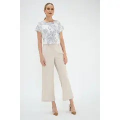 MA GRIFFE - Pantalon Beige Mujer Magriffe