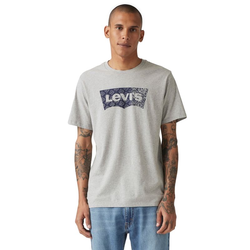 LEVIS - Polera Hombre Graphic Crewneck Tee Gris Levis_.