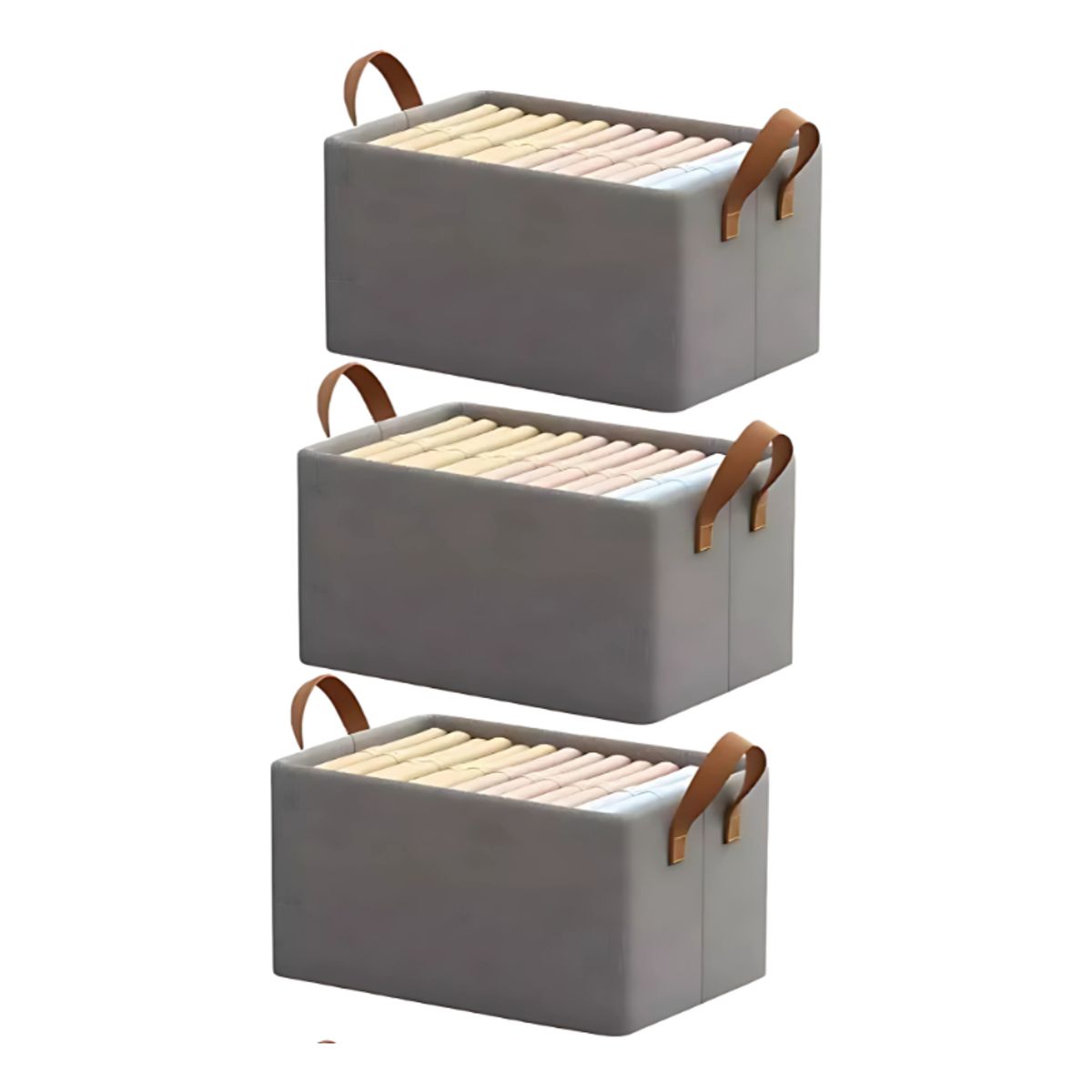 GENERICO - Pack 3 Cajas De Almacenamiento De Ropa Armario Closet Hogar