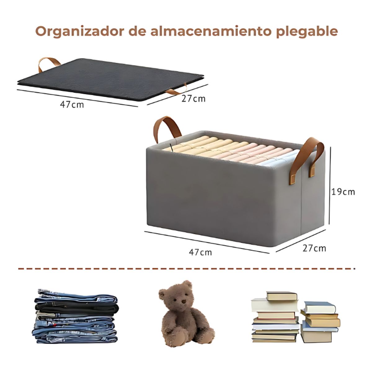 GENERICO - Pack 3 Cajas De Almacenamiento De Ropa Armario Closet Hogar