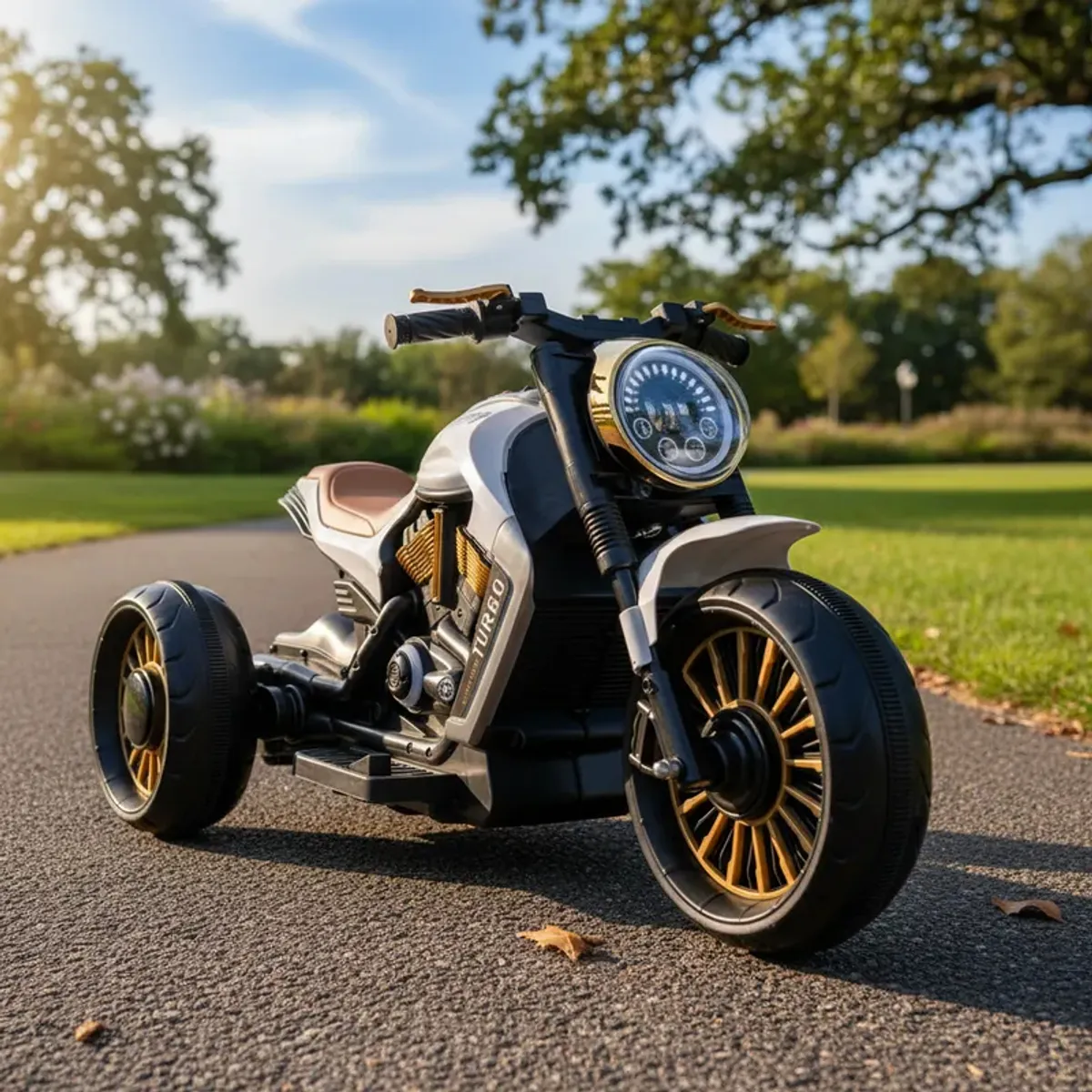 BEBESIT - Moto 3 Ruedas a Batería Eléctrica SX Blanca