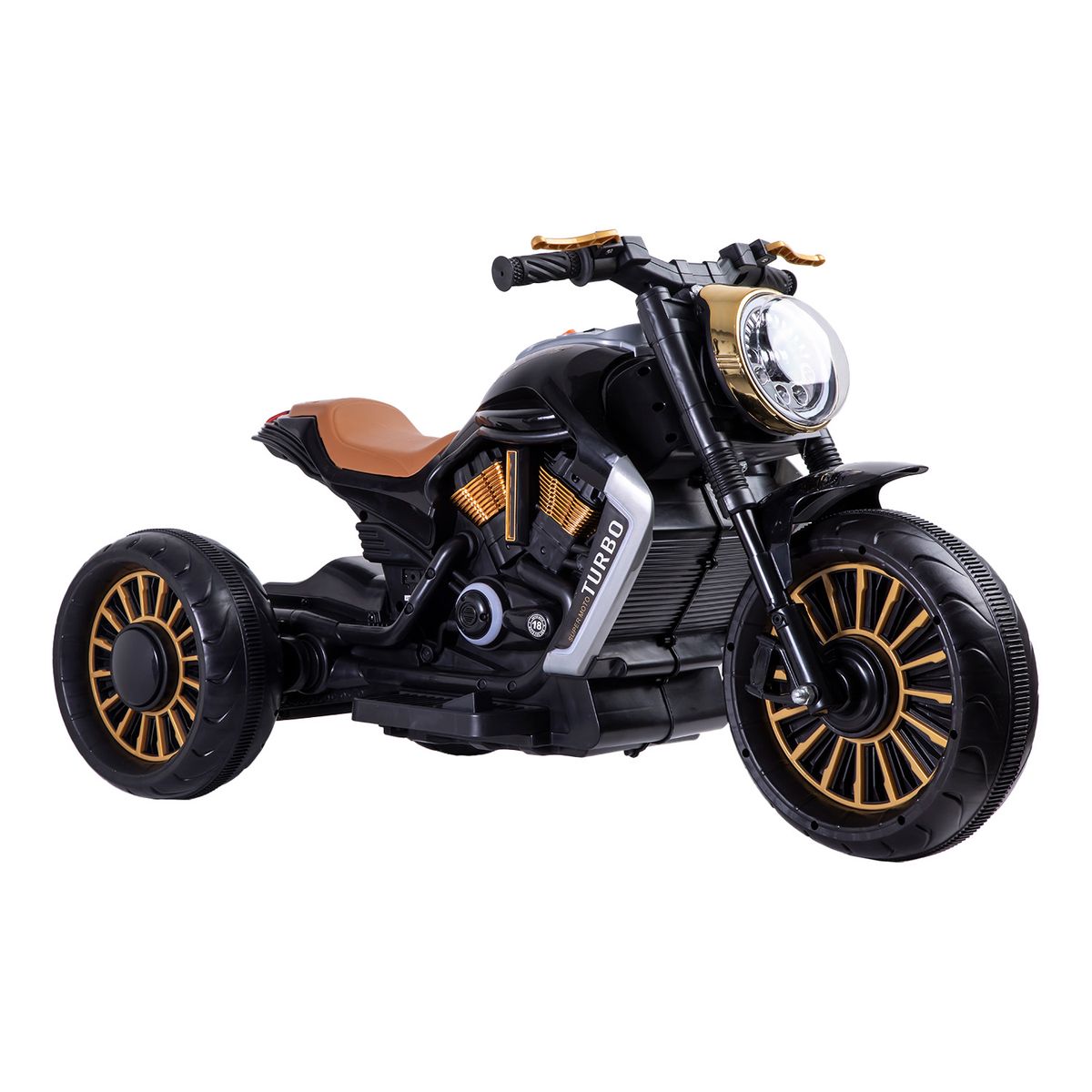 BEBESIT - Moto 3 Ruedas a Batería Eléctrica SX Negra