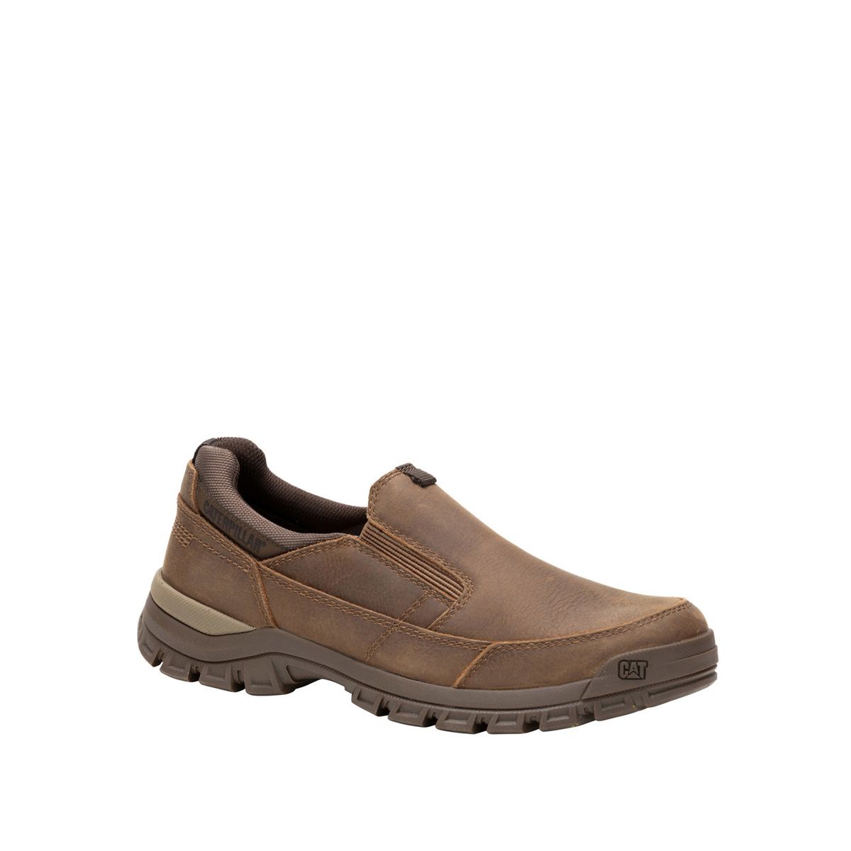 CAT - Zapatilla Cuero Hombre Threshold SlipOn Café Oscuro CAT
