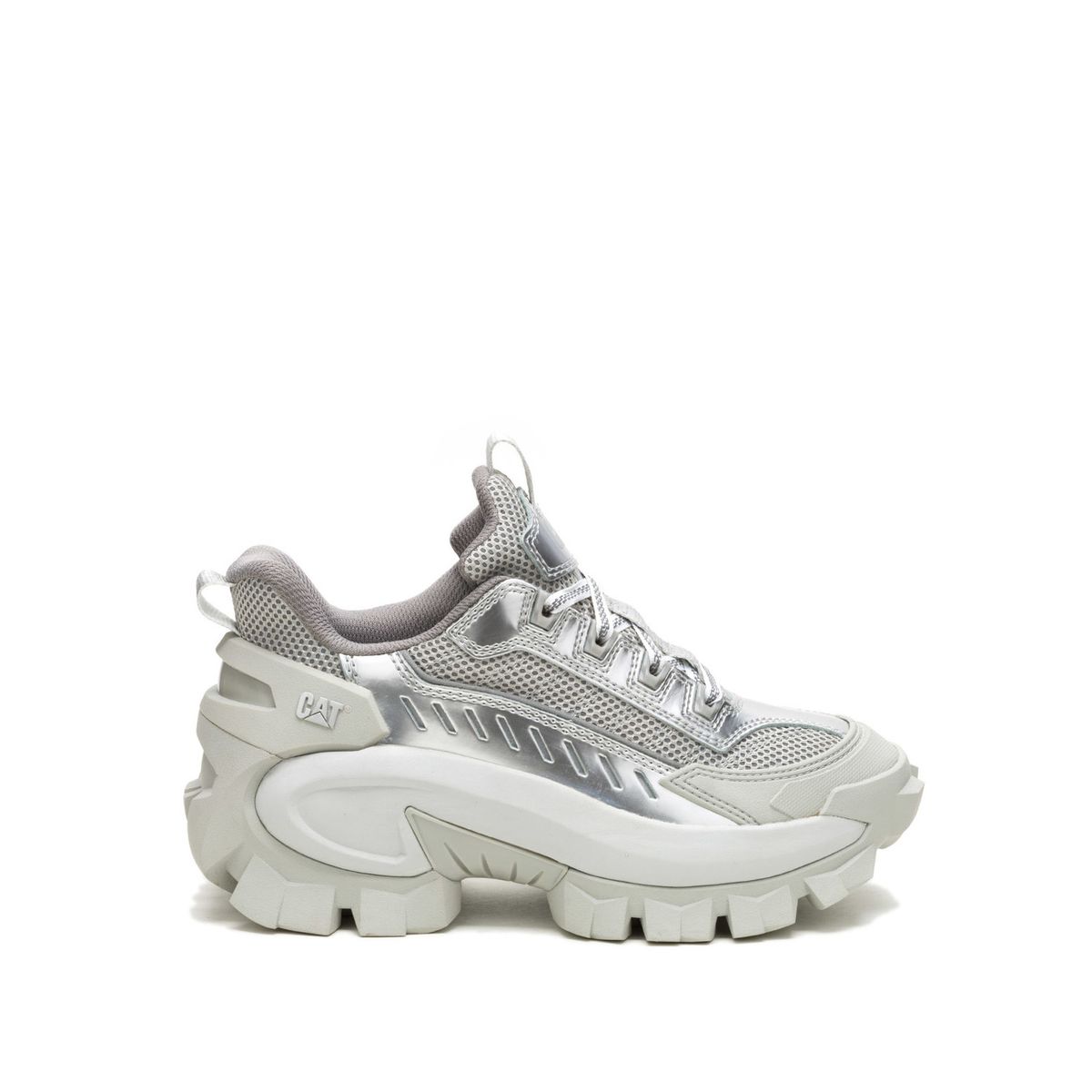 CAT - Zapatilla Cuero Mujer Intruder Max Lace Ch Plateado CAT