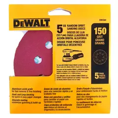 DEWALT - Set 5 Lijas De 5 (125 Mm) DW4304 Grano 150