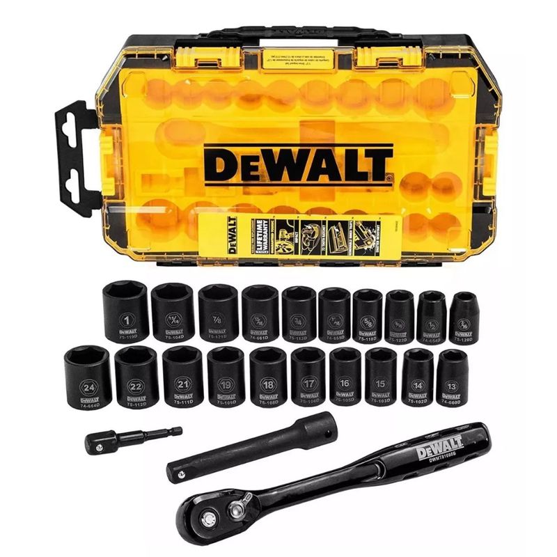 DEWALT - Set 23 piezas/dados impacto combinado 1/2” DEWALT DWMT74739