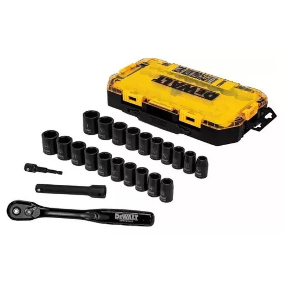 DEWALT - Set 23 piezas/dados impacto combinado 1/2” DEWALT DWMT74739