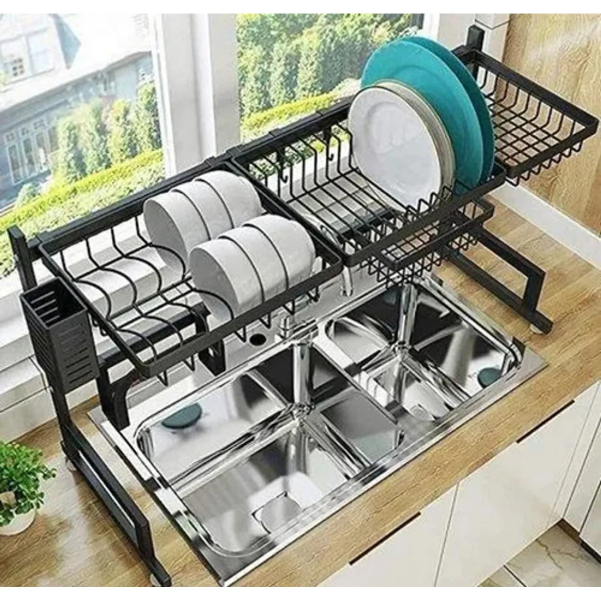 GENERICO - Secador Escurridor De Loza Platos 2 Niveles