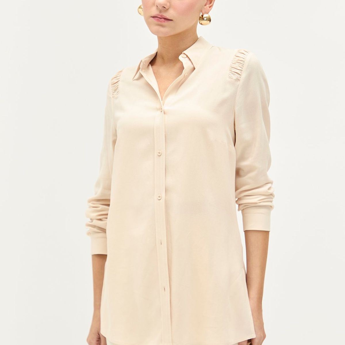 IO - Blusa Manga Larga Beige Mujer Io
