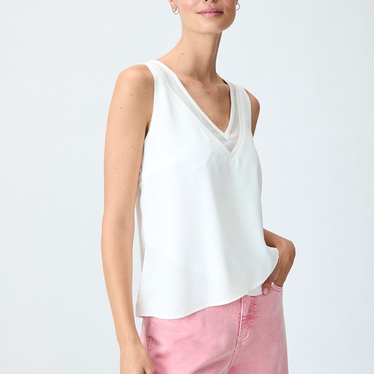 IO - Blusa Sin Mangas Crudo Mujer Io