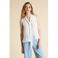 Blusa Sin Mangas Crudo Mujer