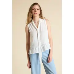 IO - Blusa Sin Mangas Crudo Mujer