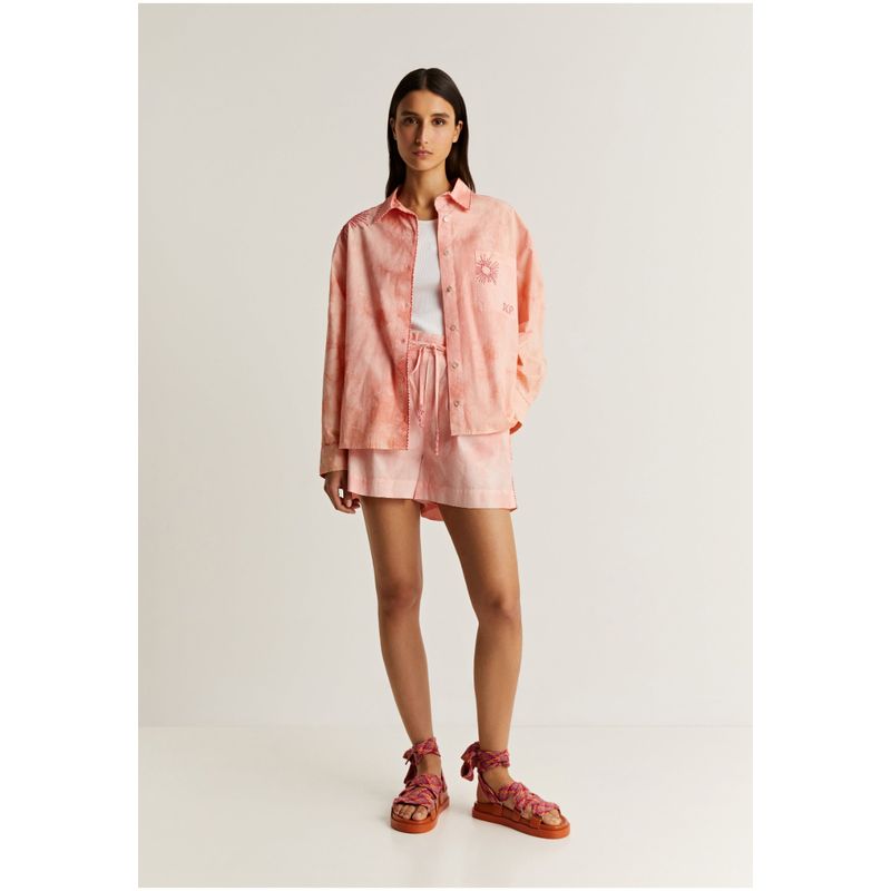 SCALPERS - Shorts Tie Dye Detalles Abalorios Pink