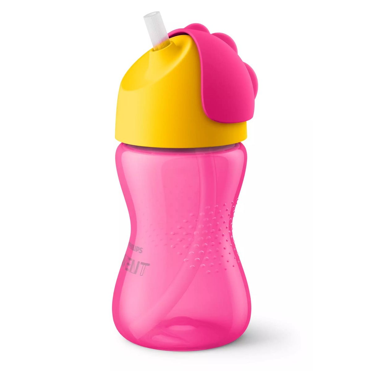 AVENT - Vaso Bombilla Flexible 300ml Avent Dino Rosado 12m SCF79802