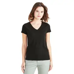 DOCKERS - Polera Mujer V-neck Slim Fit Negra