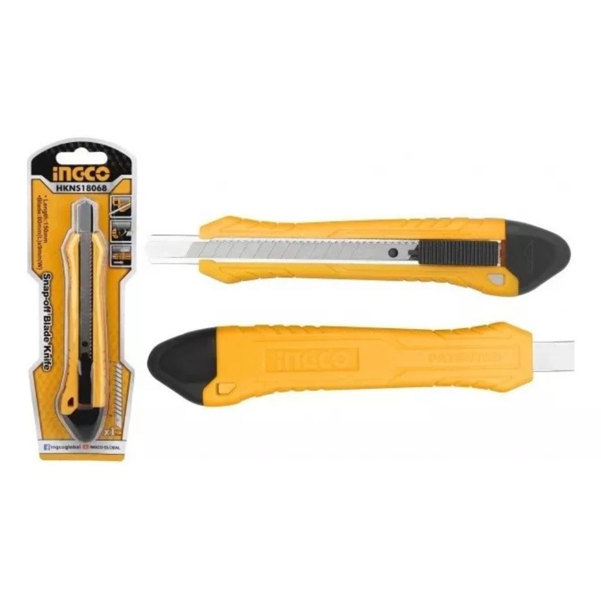 INGCO - Corta Cartón Cuchillo Cartonero 9mm X 80mm Ingco Hkns18068