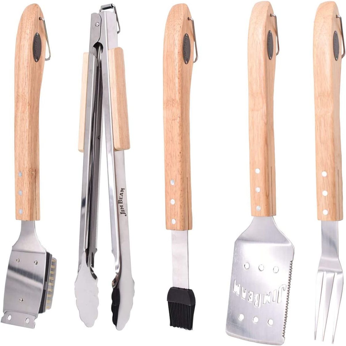 JIM BEAM - Set Parrillero 5 Piezas Mango Madera