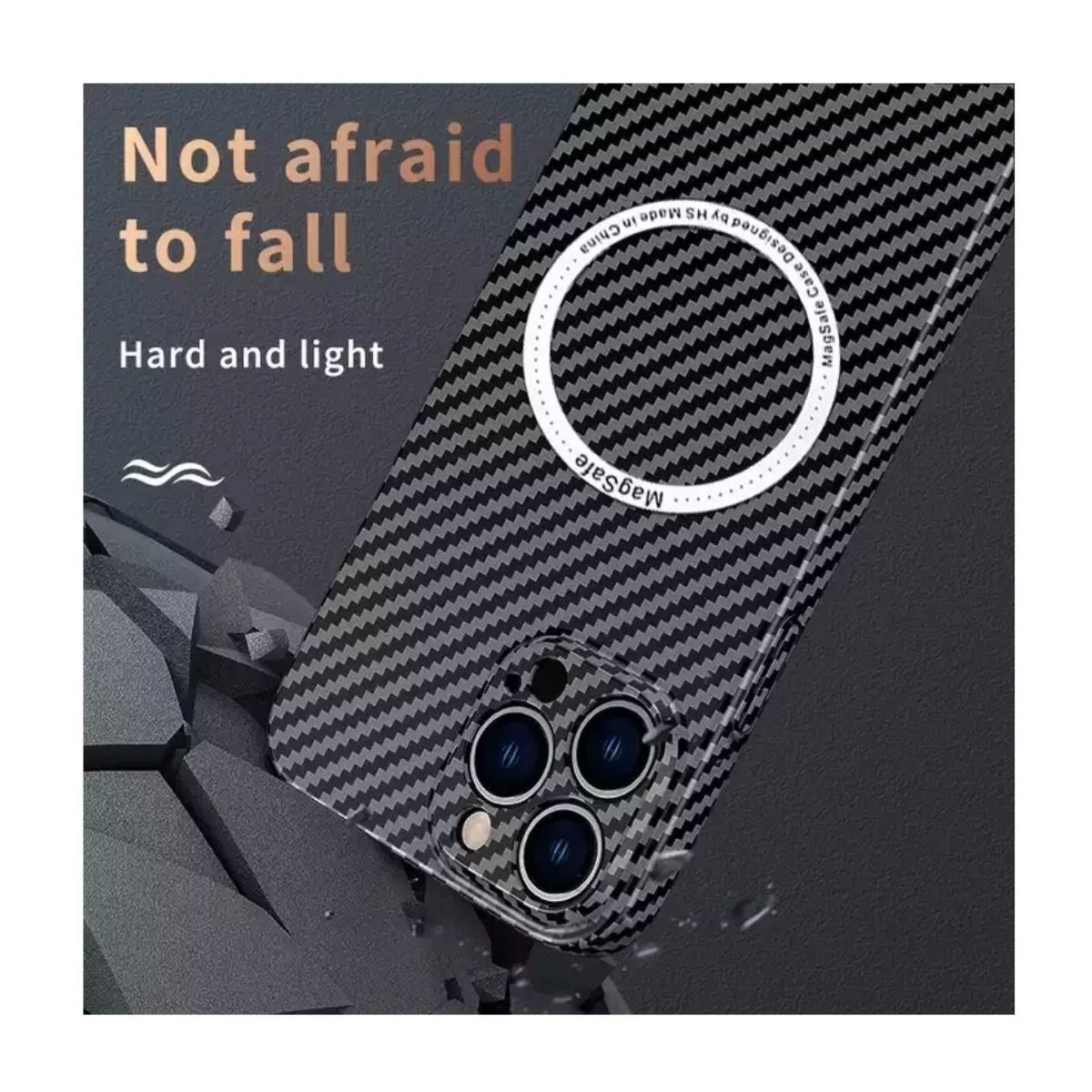 XUNDD - Carcasa para iPhone 14 Pro Max Fibra de Carbono MagSafe