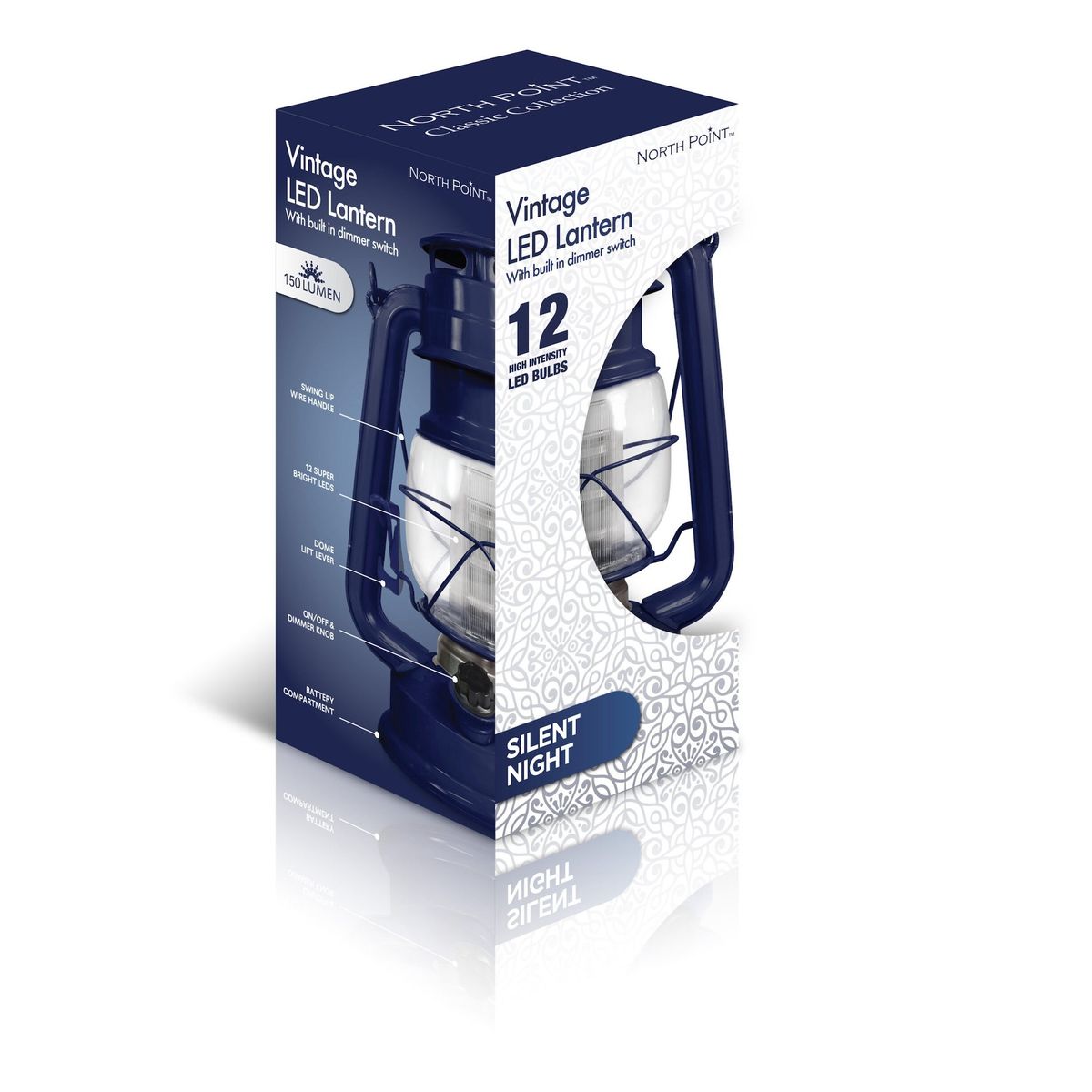 GENERICO - Linterna Led con Dimmer Vintage a Pilas Azul North Point