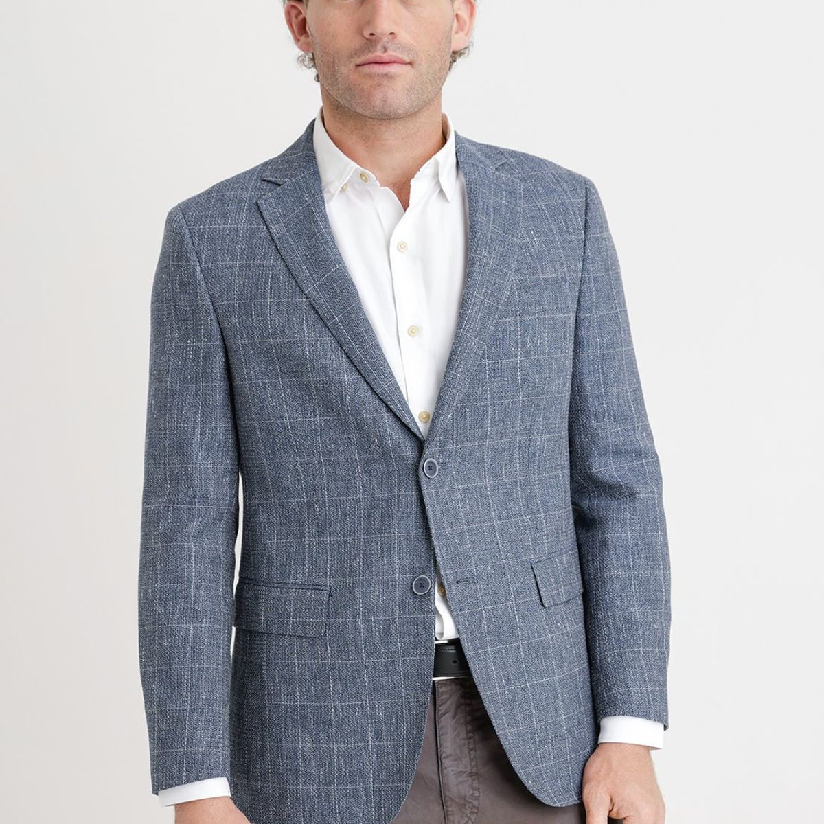 TRIAL - Chaqueta casual hombre tejida azul