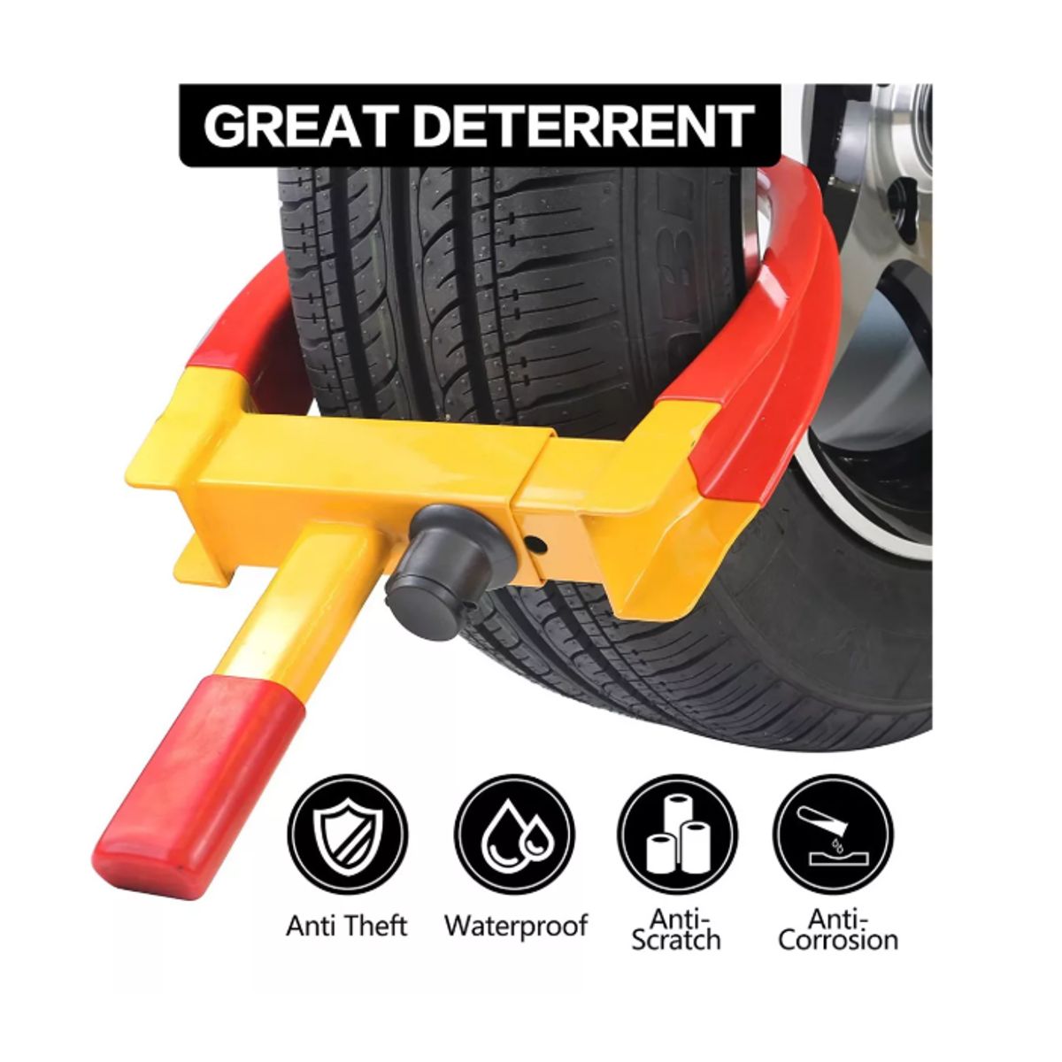 GENERICO - Traba Rueda Auto Antirrobo Bloqueo Tranca Rueda Universal