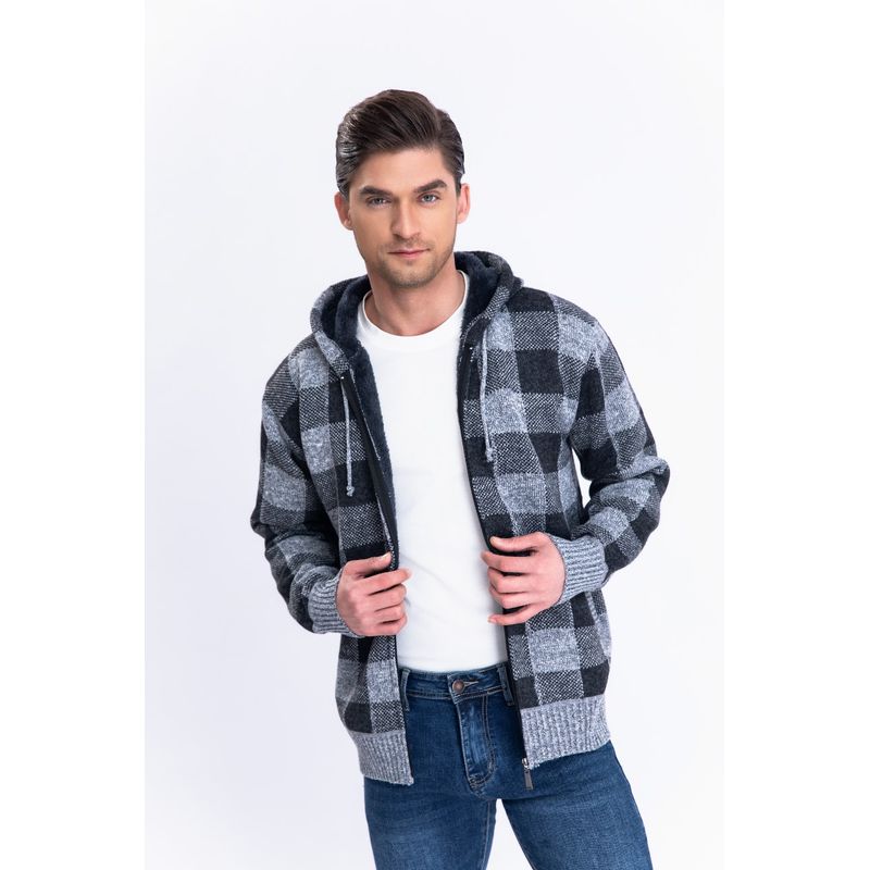 MPROPIA - Chaqueta Forro Piel Sweater Invierno Chaleco Cuadrille Cierre 7171
