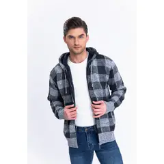 LIKE SHOP - Chaqueta Forro Piel Sweater Invierno Chaleco Cuadrille Cierre 7171