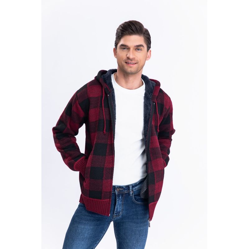 MPROPIA - Chaqueta Forro Piel Sweater Invierno Chaleco Cuadrille Cierre 7171.