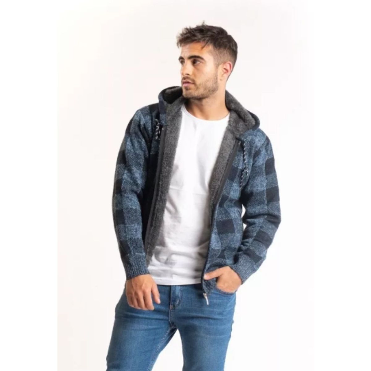 GENERICO - Chaqueta Forro Piel Sweater Invierno Chaleco Cuadrille Cierre 7171