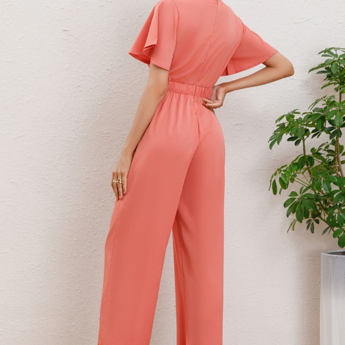 GENERICO - Enterito Mujer Largo Manga Campana Corta con Argolla  3331