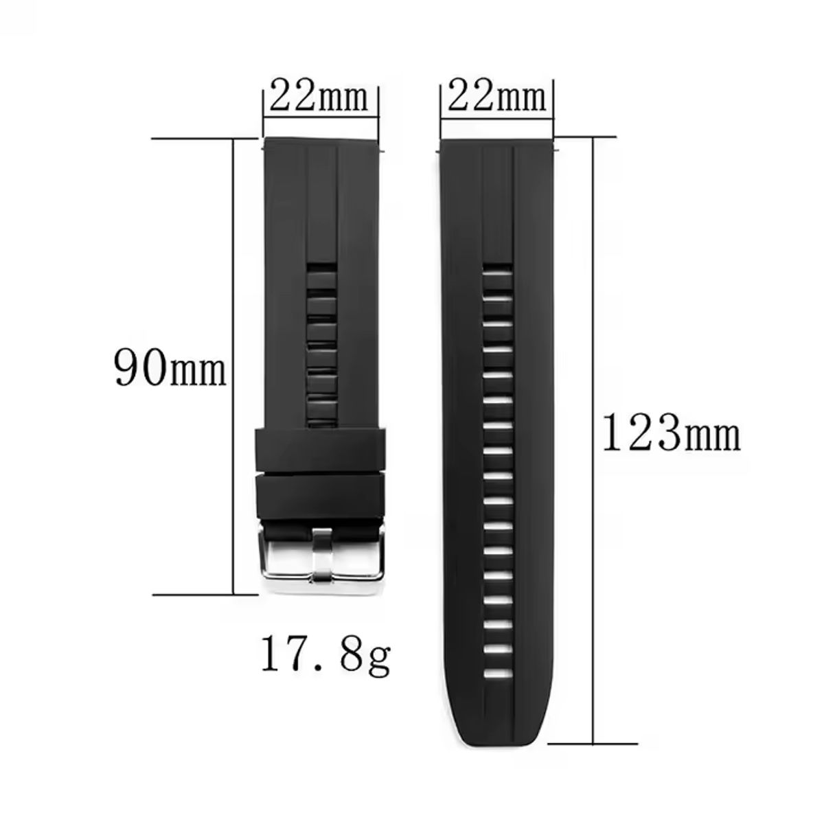 GENERICO - Correa Para Watch Samsung Huawei 22mm  Negro