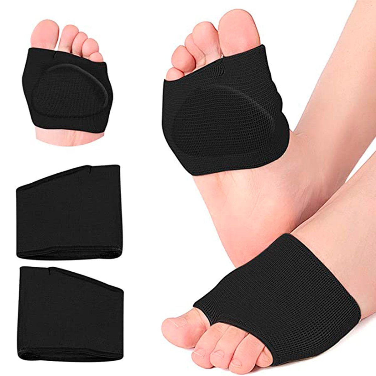 ONEDER - Par Almohadillas Metatarsianas Dedos Pies Negro Talla S