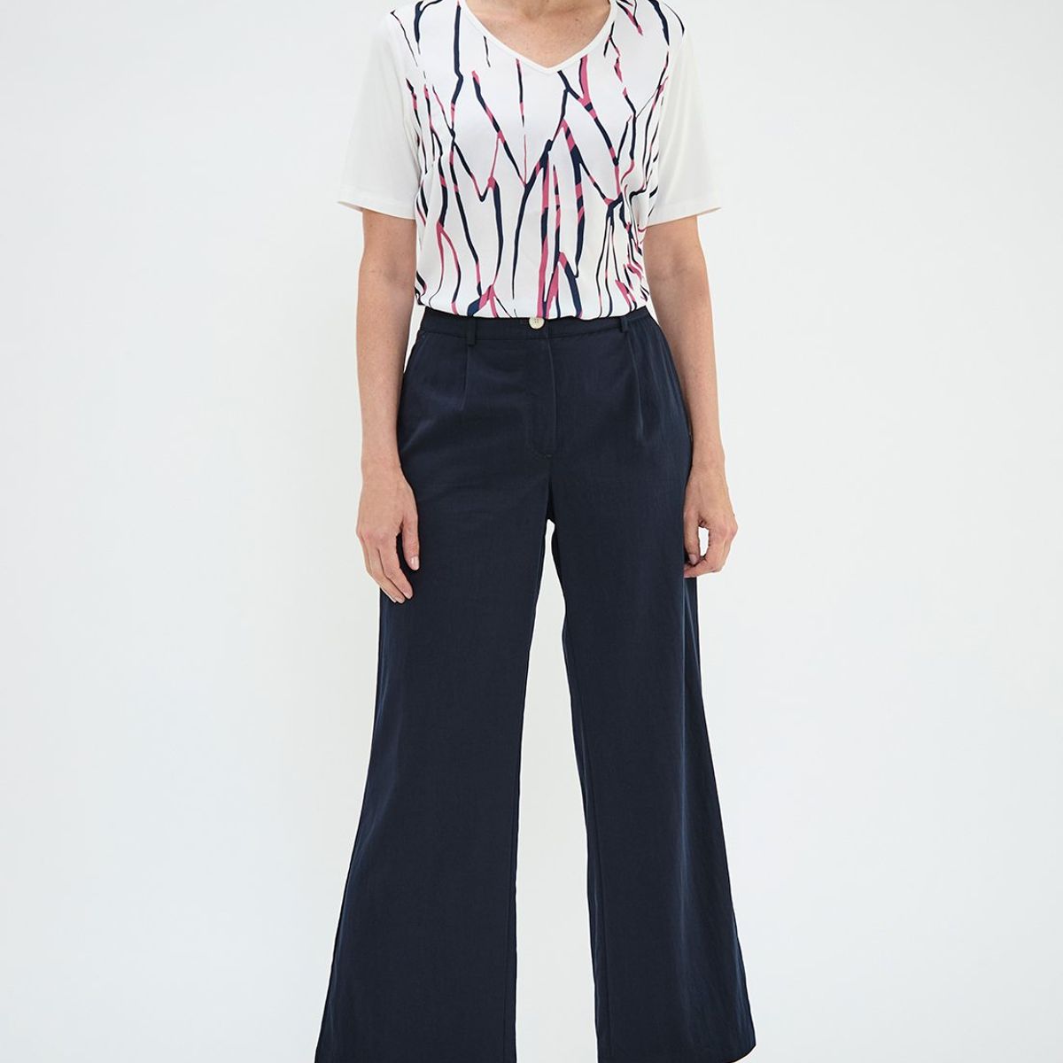 MA GRIFFE - Pantalon Azul Marino Mujer Magriffe