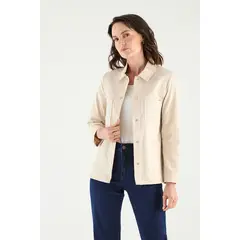 MA GRIFFE - Chaqueta Sobrecamisa Beige Magriffe