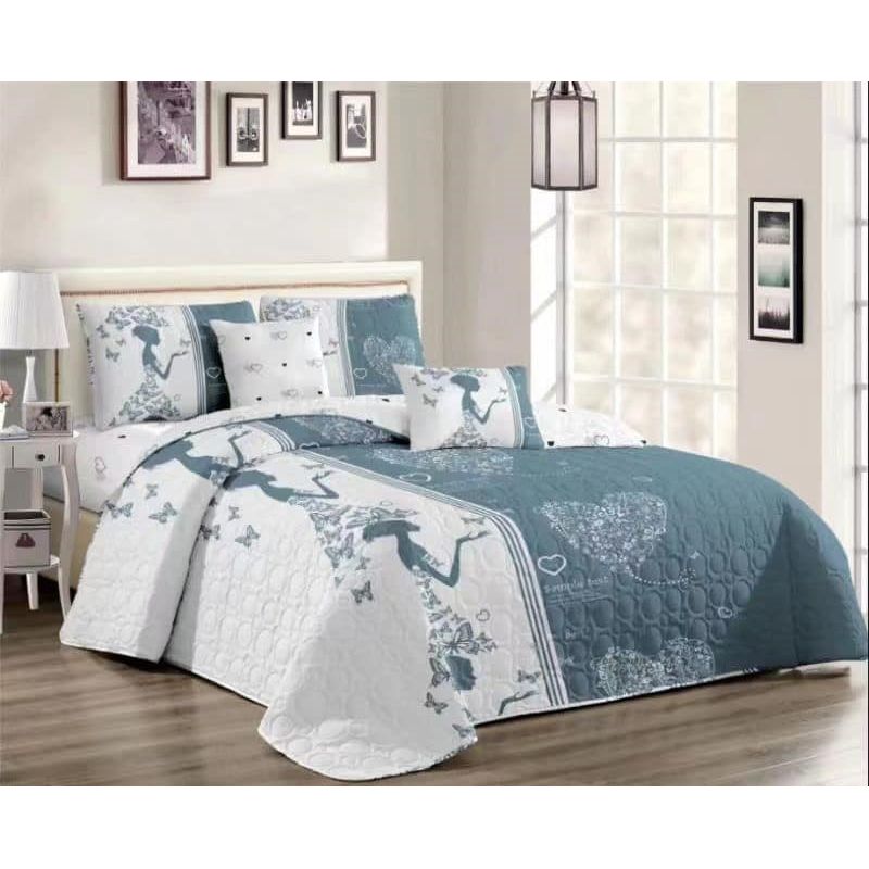 GENERICO - CUBRECAMA QUILT DE VERANO CON DISEÑO MUJER 2 PLAZA MX