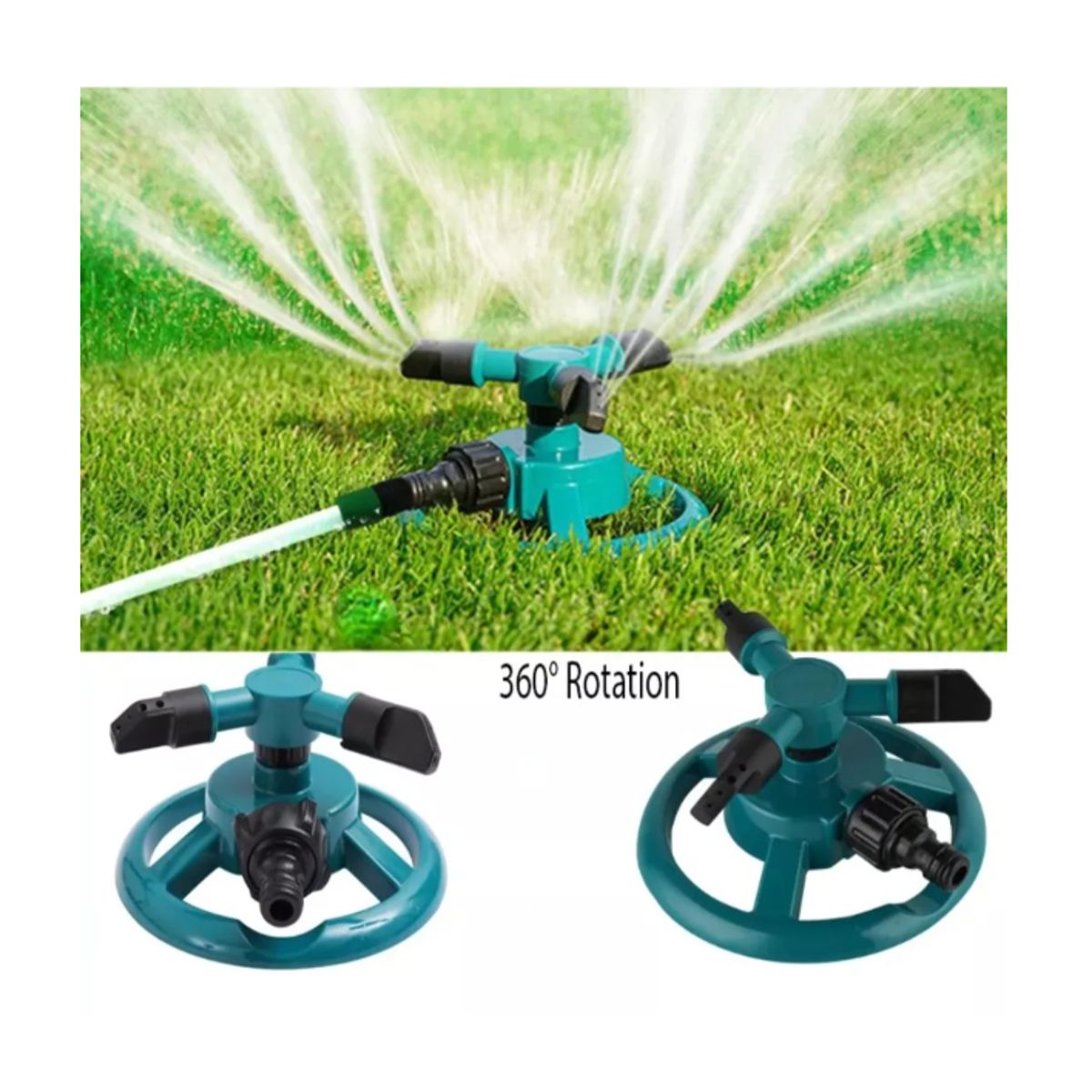 GENERICO - Regadera Aspersor Automático Giratorio 360° Jardín