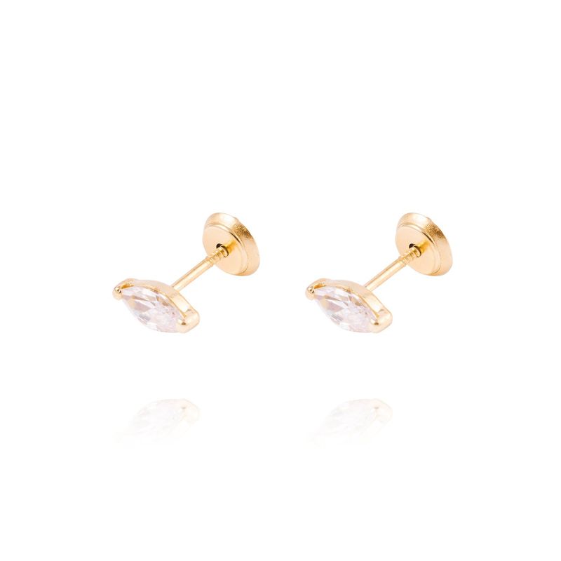 JB JOYAS BARON - Aros de Oro de 18kt Circonitas en ovalo