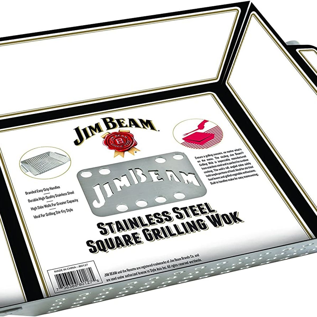 JIM BEAM - Wok Grill Acero Inoxidable
