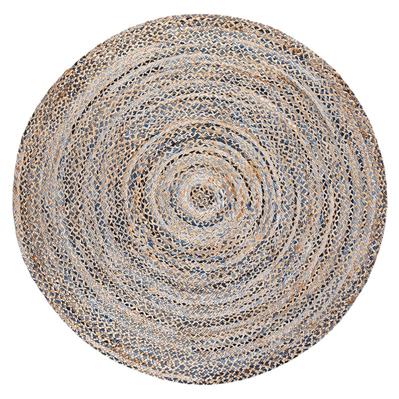 BAZHARS - Alfombra Redonda Yute 150x150 cm Nir Rise Natural Multicolor Bazhars